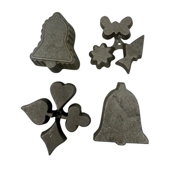 Vintage Kalikus Hirco Rosette Iron Molds Set of 4 USA 1970s Bell & Clover Shapes - Picture 1 of 5